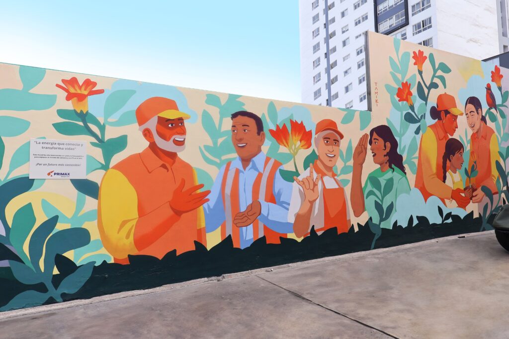 Mural de Primax sobre sostenibilidad, inclusión y gobernanza como parte de su Reporte 2025