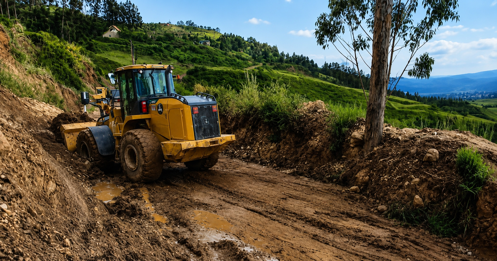 Maquinaria pesada en una zona rural afectada por actividades vinculadas a la minería ilegal en el Perú.