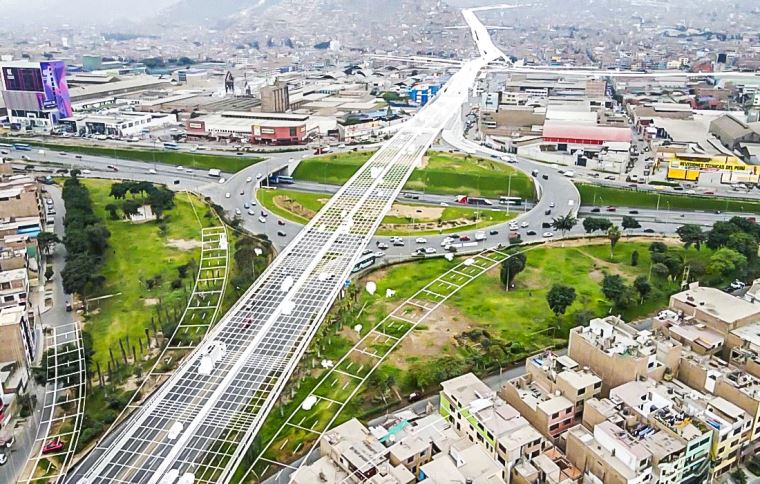 Vista aérea del Anillo Vial de Lima y Callao, proyecto de infraestructura que conectará 12 distritos y mejorará la movilidad urbana.