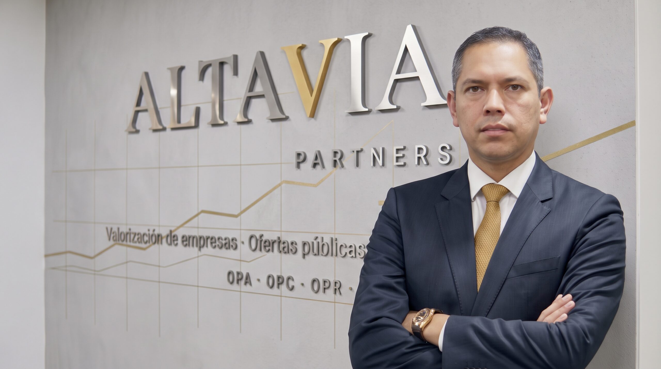 Miguel Rodríguez, socio fundador de Altavia Partners, durante una entrevista sobre la valorización de la OPA posterior de Orygen.